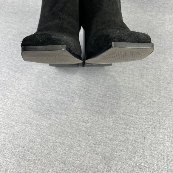Sam Edelman Ivette Boots Women 9.5 Black Suede Square‎ Toe 90s Mid Calf 90s Y2K - Picture 4 of 16